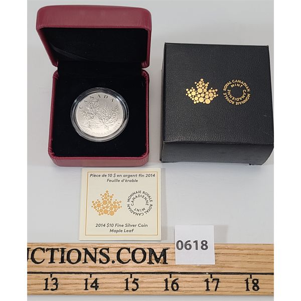 2014 $10 FINE SILVER MAPLE LEAF COIN