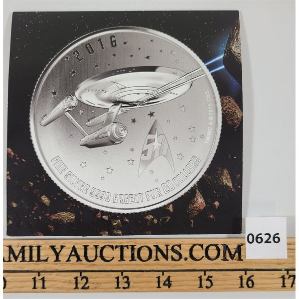 RCM 2016 $20 FINE SILVER STAR TREK COIN