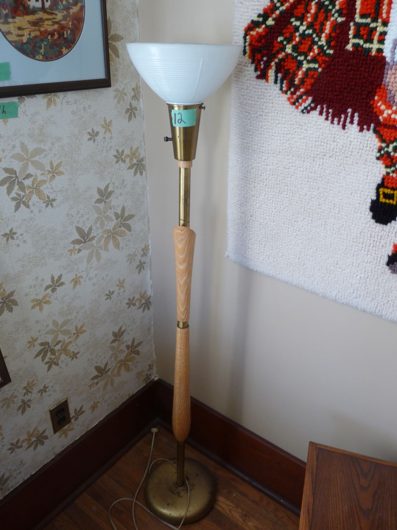 Tri light , floor lamp , wood accents