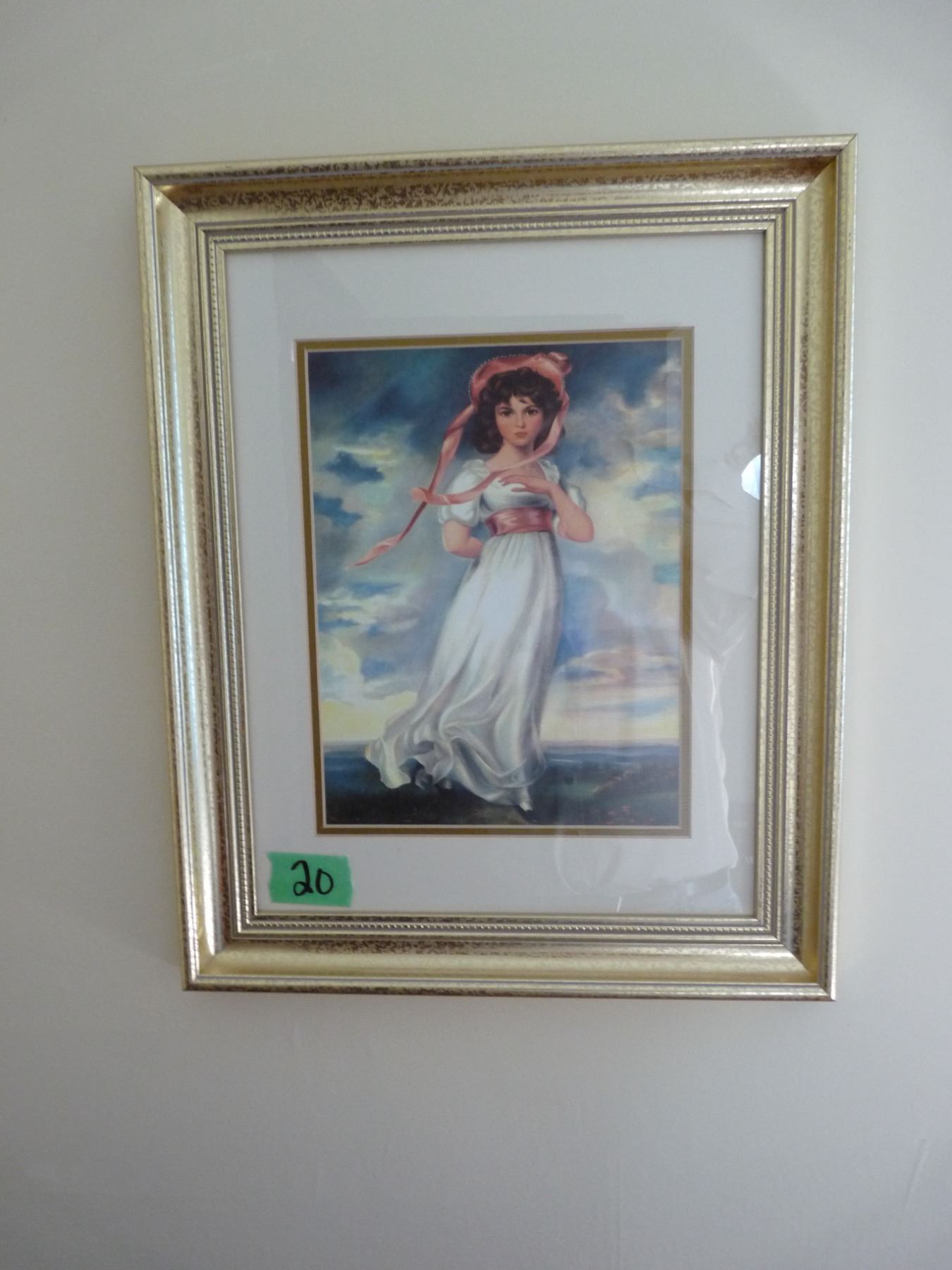 Lot of two framed prints ; blue boy and pink lady