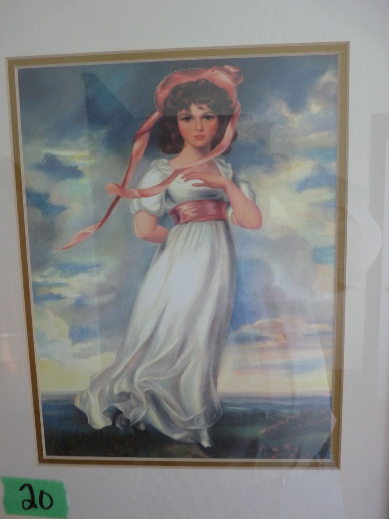 Lot of two framed prints ; blue boy and pink lady