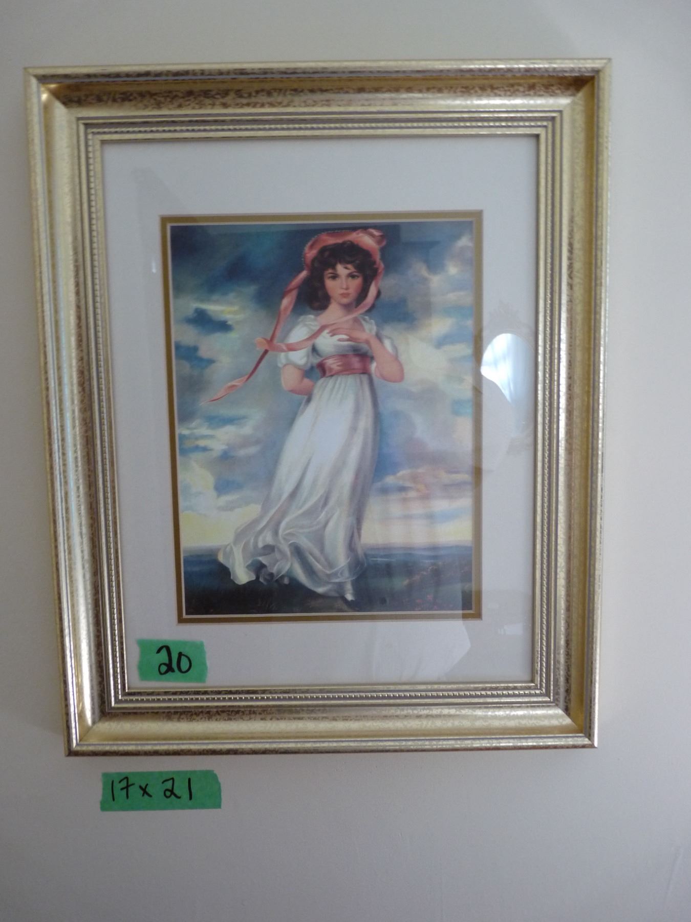 Lot of two framed prints ; blue boy and pink lady