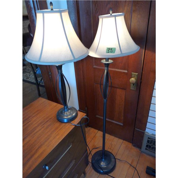 Floor lamp and matching table lamp