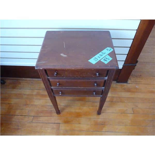 Wood three drawer sewing on legs