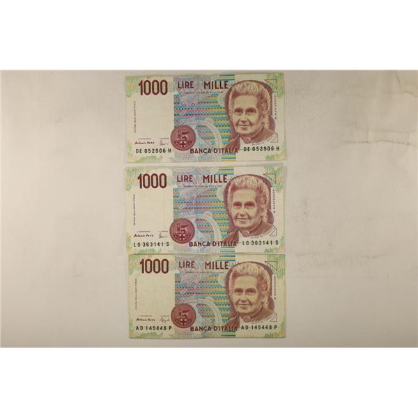 3-1990 ITALY 1000 LIRE BILLS