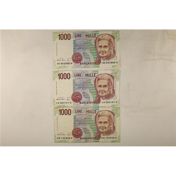 3-1990 ITALY 1000 LIRE BILLS