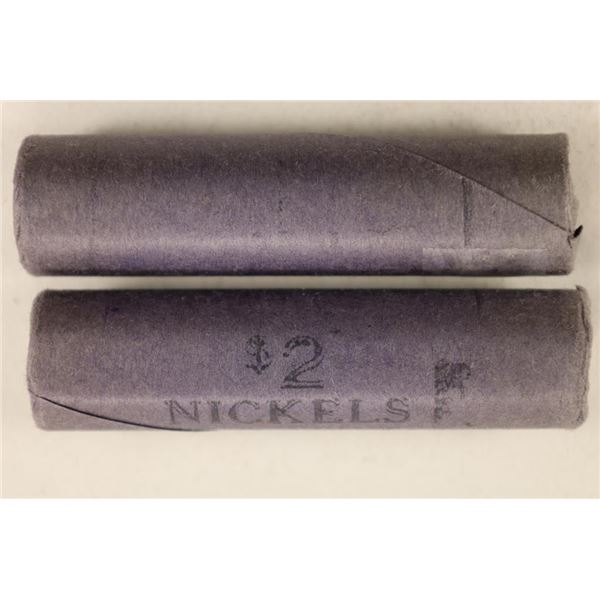 2 SOLID DATE ROLLS OF 1963-P JEFFERSON NICKELS