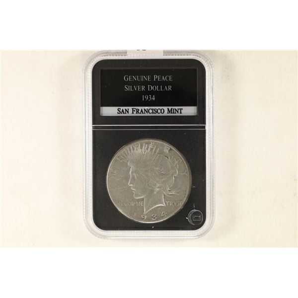 SLABBED 1934-S PEACE SILVER DOLLAR