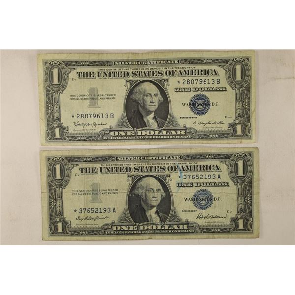 1957 & 1957-B US $1 SILVER CERTIFICATE STAR NOTES