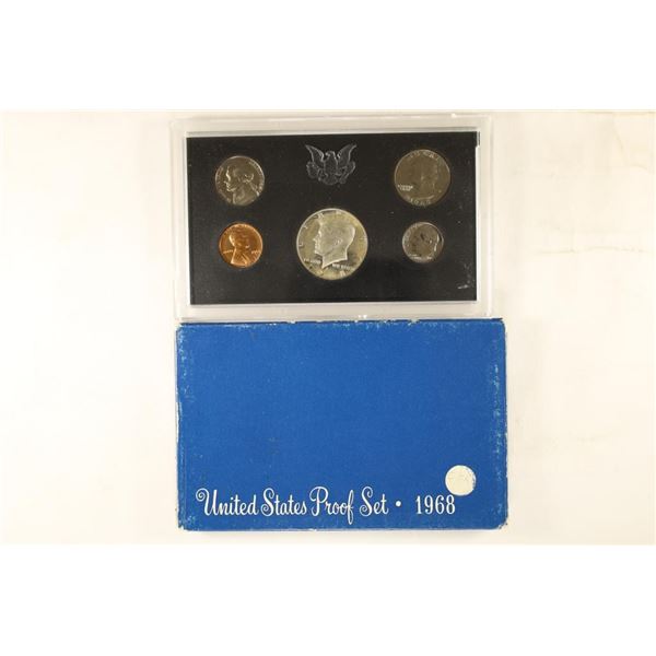 1968 US PROOF SET WITH BOX, 40% SILVER JFK HALF