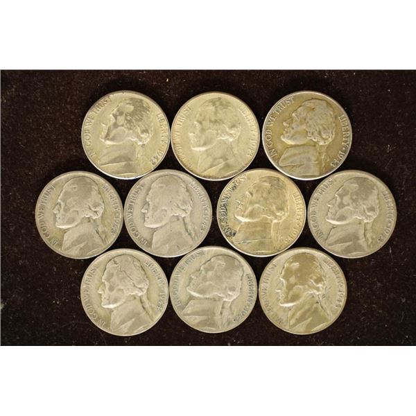 10-35% SILVER JEFFERSON WAR NICKELS: