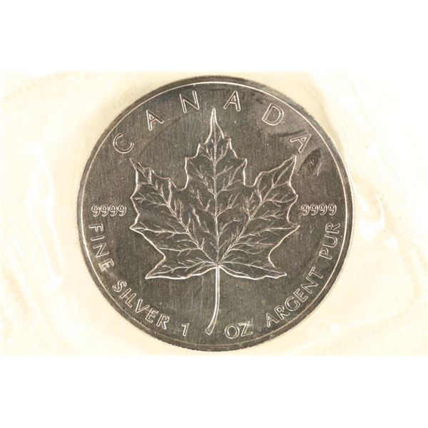 1989 $5 CANADA MAPLE LEAF UNC IN, TONED