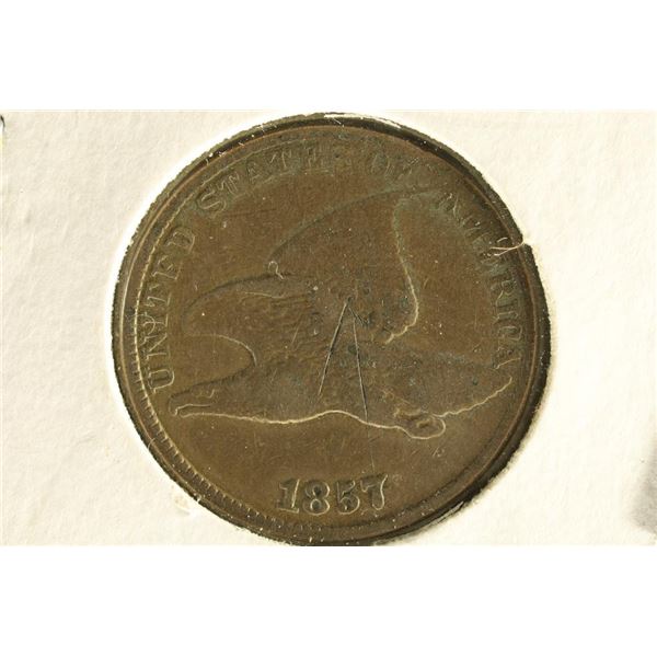 1857 FLYING EAGLE CENT (FINE)