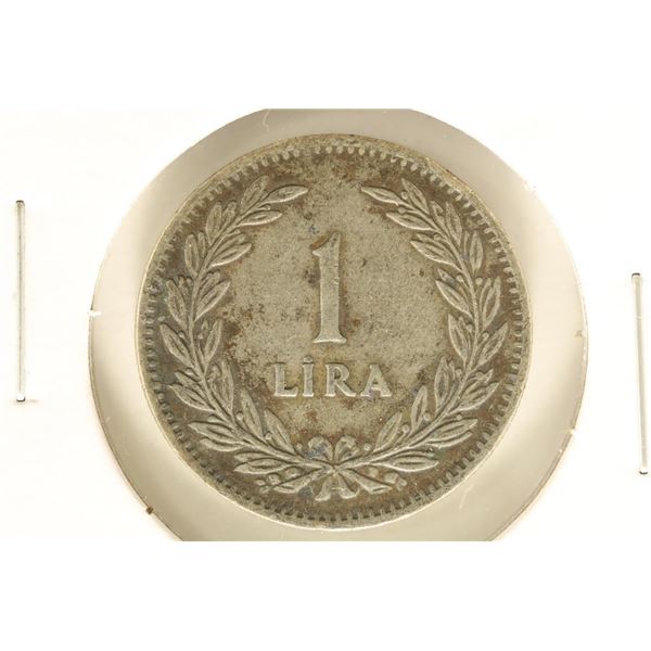 1947 TURKEY SILVER 1 LIRA .1447 OZ. ASW