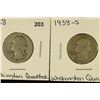 Image 1 : 1938 & 1938-S WASHINGTON SILVER QUARTERS