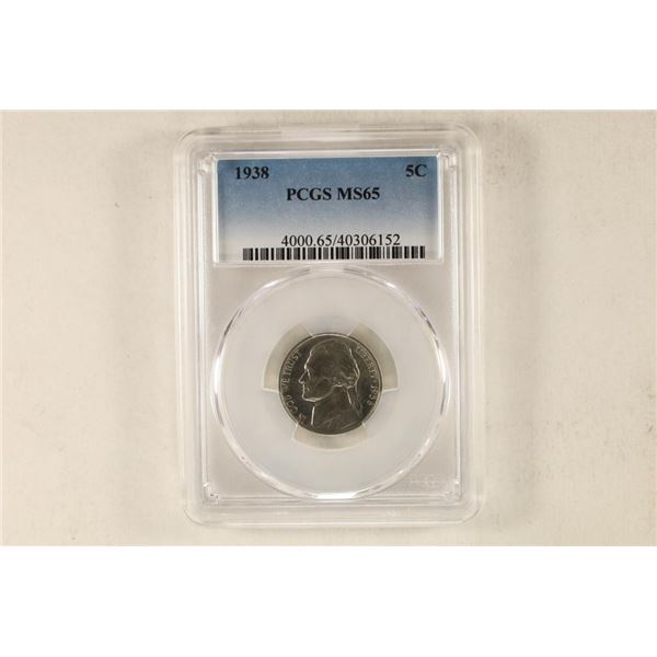 1938 JEFFERSON NICKEL PCGS MS65