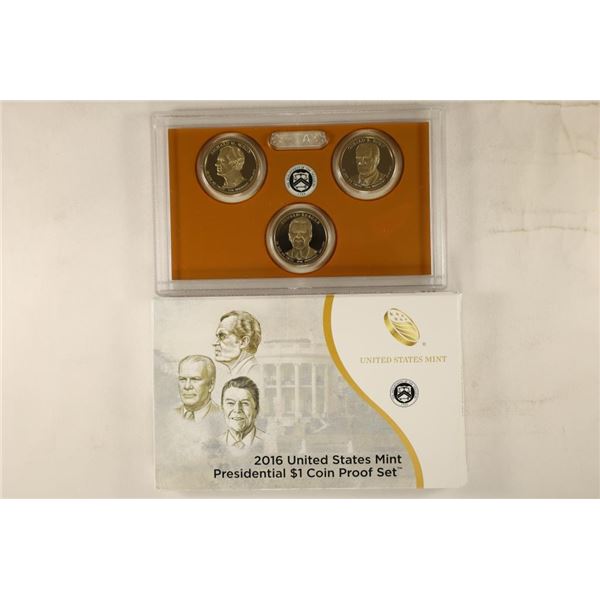 2016 US PRESIDENTIAL DOLLAR PROOF SET WITH BOX