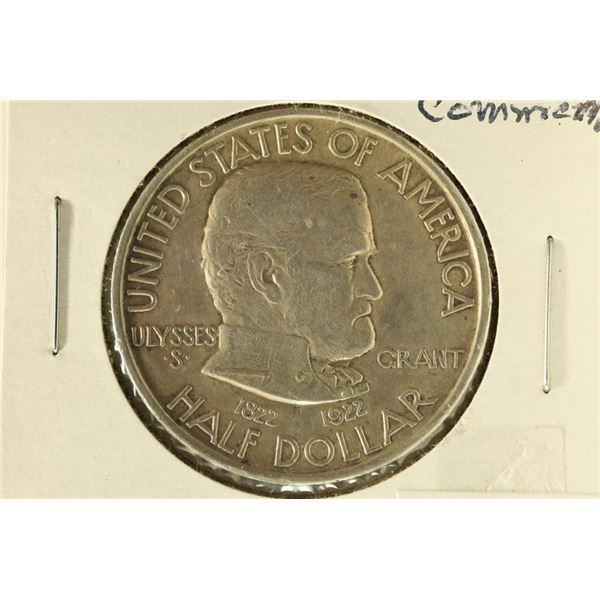 1922 GRANT COMMEMORATIVE US SILVER HALF $ AU