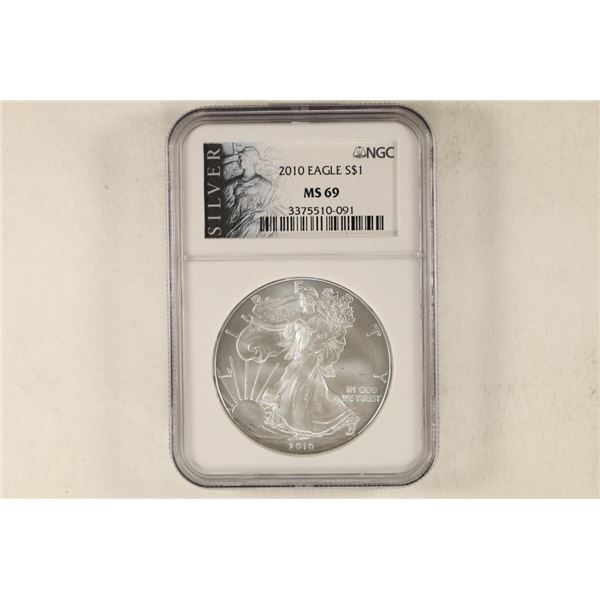 2010 AMERICAN SILVER EAGLE NGC MS69