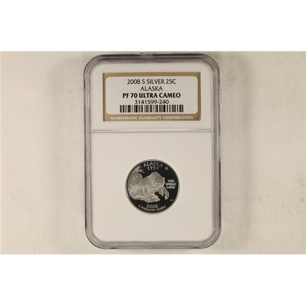 2008-S SILVER ALASKA QUARTER NGC PF70 ULTRA CAMEO