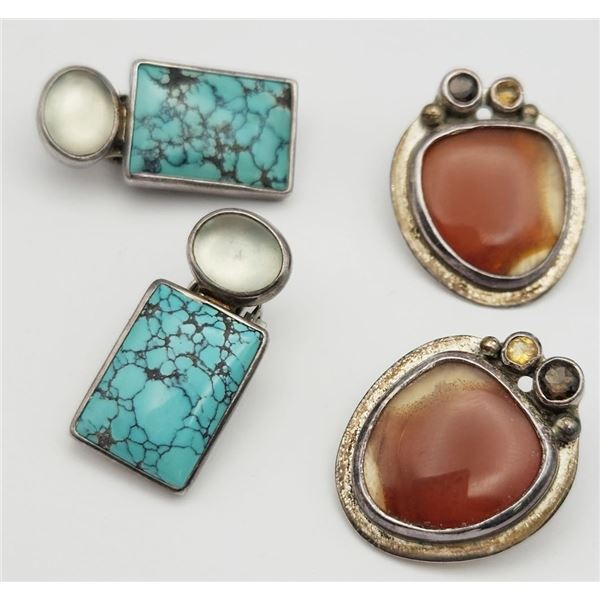 2-PAIRS OF VTG THE DREAMER STERLING CLIP ON