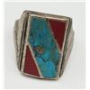 Image 1 : SOUTHWESTERN STERLING MEN'S RING WITH RED