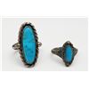 Image 1 : 2-SOUTHWESTERN STERLING RINGS WITH TURQUOISE