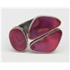 Image 1 : UNIQUE STERLING RING WITH MAGENTA INLAY