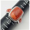 Image 5 : 2-STERLING RINGS WITH RED CORAL STONES
