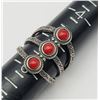 Image 6 : 2-STERLING RINGS WITH RED CORAL STONES