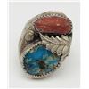 Image 1 : SOUTHWESTERN STERLING MEN'S RING-LEAF DESIGN