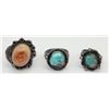 Image 1 : 3-SOUTHWESTERN STERLING RINGS WITH STONES!