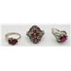 Image 1 : 3-STERLING FASHION RINGS WITH GARNET AND