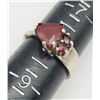 Image 6 : 3-STERLING FASHION RINGS WITH GARNET AND