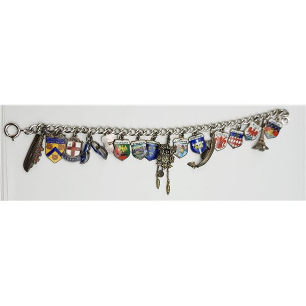7 INCH VINTAGE STERLING CHARM BRACELETS WITH