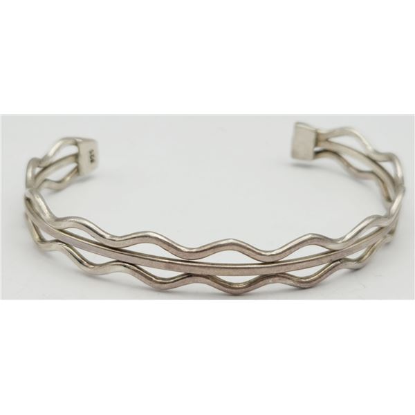 STERLING FASHION CUFF WITH SQUIGGLY CUT OUT