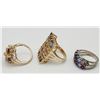 Image 2 : 3-STERLING FASHION BLING RINGS WITH MULTI