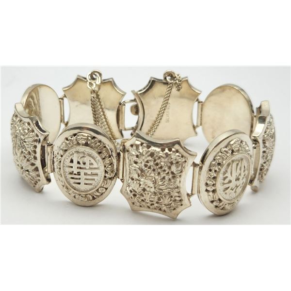 GORGEOUS VTG STERLING PANEL BRACELET WITH