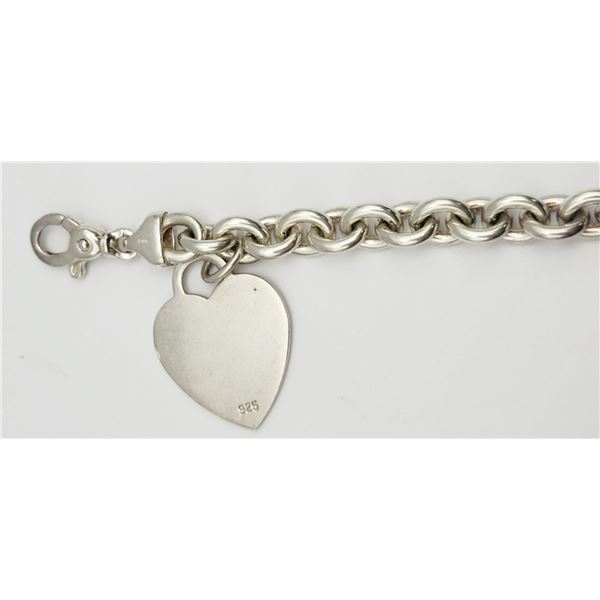 7.5 INCH STERLING LINKED BRACELET WITH HEART