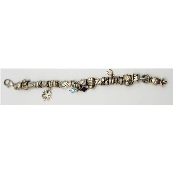 7 INCH STERLING CHARM BRACELET WITH ALE