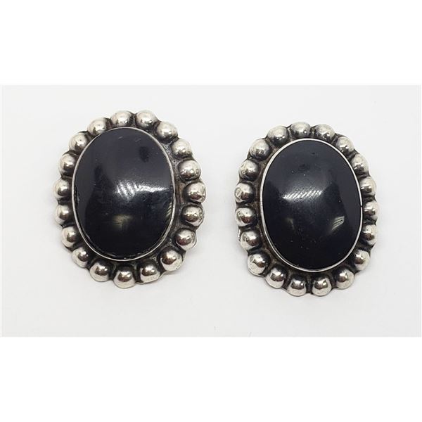 VINTAGE MEXICO STERLING CLIP ON EARRINGS