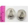 Image 3 : VINTAGE MEXICO STERLING CLIP ON EARRINGS