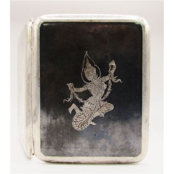 SIAM STERLING CIGARETTE CASE WITH BLACK