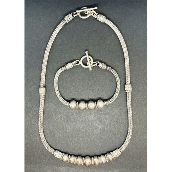 SET! STERLING NECKLACE WITH STERLING BEAD ACCENTS