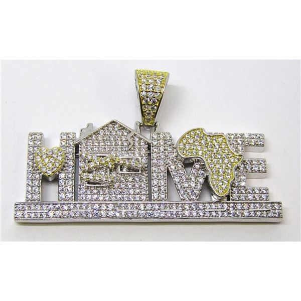 STERLING "TEXAS HOME" BLINGY PENDANT