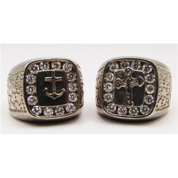 2-CHUNKY STERLING MEN'S FASHION RINGS