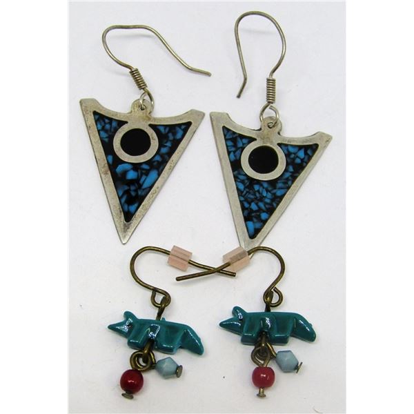 PAIR OF MEXICO STERLING ARROWHEAD DANGLY