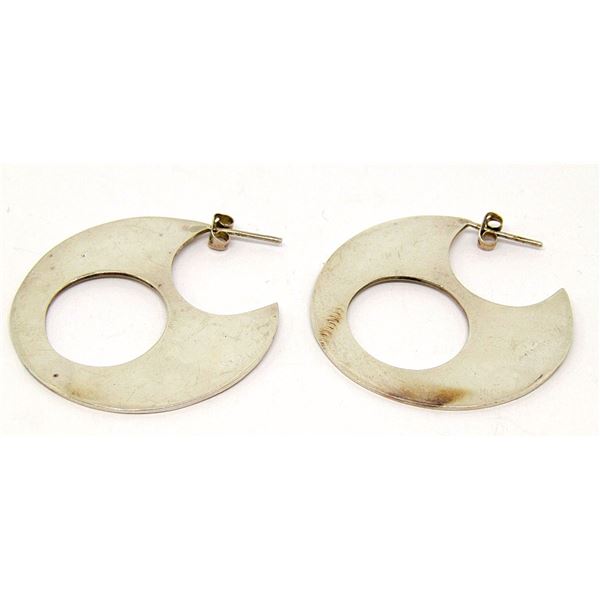 Modern Sterling Hoop Earrings