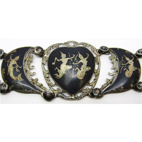 7.5 INCH SIAM STERLING PANEL BRACELET WITH