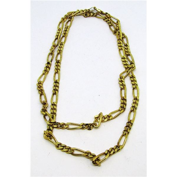 ITALY GOLD TONED STERLING FIGARO NECKLACE